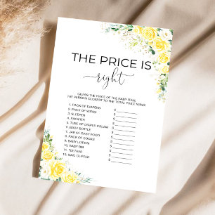 Gelbes Blumen-Baby-Shower The Price Is Right Spiel