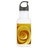 Gelbes Blumen Edelstahlflasche (Vorderseite)