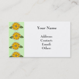 Gelbes Blumen-Grün Visitenkarte