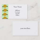 Gelbes Blumen-Grün Visitenkarte (Vorne/Hinten)