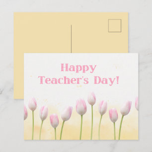 Gelbes Blumen Happy Teachers Day Postkarte