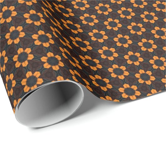 Gelbes Blumen-Muster-Verpackungs-Papier Geschenkpapier (Rolleneckpunkt)