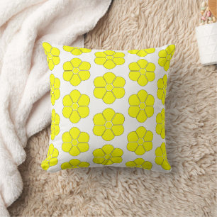 Gelbes Blumendesign Kissen