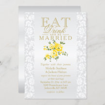 Gelbes Blumenfutter, trinken und Verheiratet einla