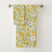Gelbes Blumengartenmuster Badhandtuch Set (Insitu)