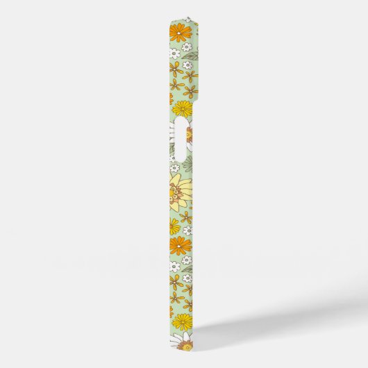 Gelbes Blumengartenmuster Case-Mate iPhone Hülle (Rückseite / Rechts)