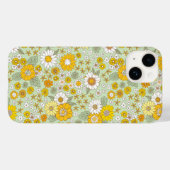 Gelbes Blumengartenmuster Case-Mate iPhone Hülle (Rückseite (Horizontal))