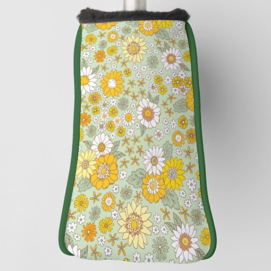 Gelbes Blumengartenmuster Golf Headcover (Rotieren 90)