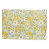 Gelbes Blumengartenmuster Kissenbezug (Rückseite)