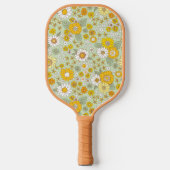 Gelbes Blumengartenmuster Pickleball Schläger (Vorderseite)