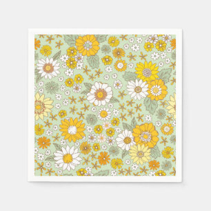 Gelbes Blumengartenmuster Serviette