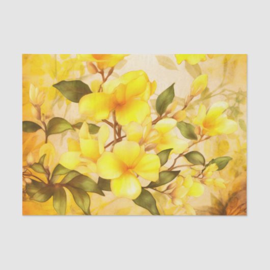 Gelbes, blumengeschmücktes Papier (Vorderseite)