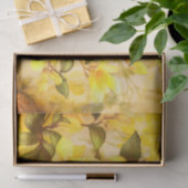 Gelbes, blumengeschmücktes Papier (Geschenk)