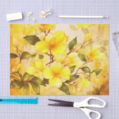 Gelbes, blumengeschmücktes Papier (Handwerk)