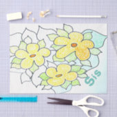 Gelbes Blumengewebe Seidenpapier (Handwerk)