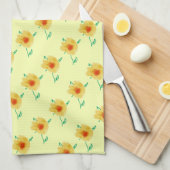 Gelbes Blumenhandtuch Küchentuch (Viertel Falte)