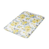 Gelbes Blumenmuster Badematte (Schrägansicht)