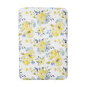 Gelbes Blumenmuster Badematte (Vorderseite Vertikal)
