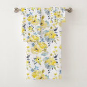 Gelbes Blumenmuster Badhandtuch Set (Insitu)