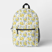 Gelbes Blumenmuster Bedruckter Rucksack (Vorderseite)