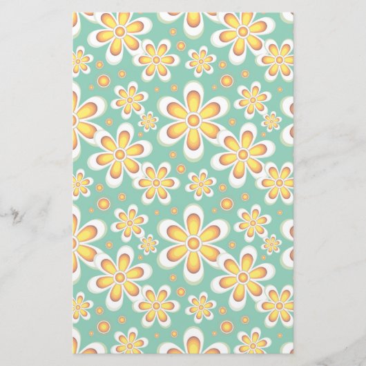 Gelbes Blumenmuster Briefpapier (Vorderseite)