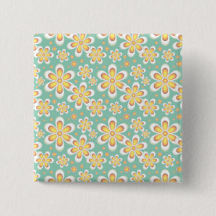 Gelbes Blumenmuster Button