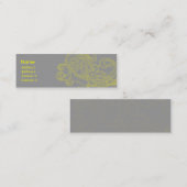 Gelbes Blumenmuster - dünn Mini Visitenkarte (Vorne/Hinten)