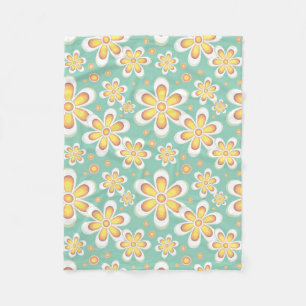 Gelbes Blumenmuster Fleecedecke