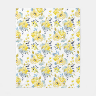 Gelbes Blumenmuster Fleecedecke