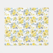 Gelbes Blumenmuster Fleecedecke (Vorderseite (Horizontal))