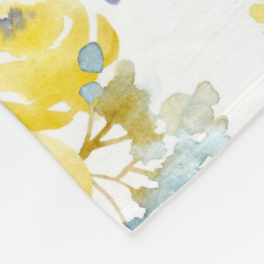 Gelbes Blumenmuster Fleecedecke (Ecke)