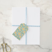 Gelbes Blumenmuster Geschenkanhänger (Mit Garn)