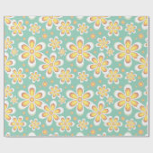 Gelbes Blumenmuster Geschenkpapier (Flach)