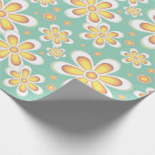 Gelbes Blumenmuster Geschenkpapier (Ecke)