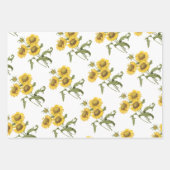 Gelbes Blumenmuster Geschenkpapier Set (Vorderseite 3)