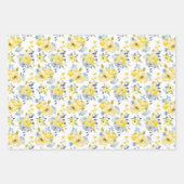 Gelbes Blumenmuster Geschenkpapier Set (Vorderseite 3)