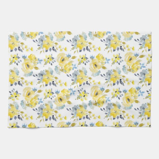 Gelbes Blumenmuster Geschirrtuch (Horizontal)