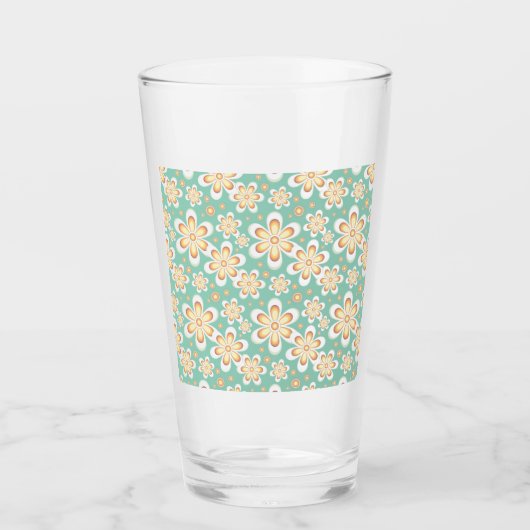 Gelbes Blumenmuster Glas (Vorderseite)