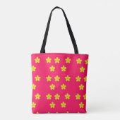 Gelbes Blumenmuster in Rosa Tasche (Rückseite)