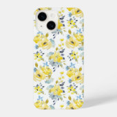 Gelbes Blumenmuster iPhone Hülle (Rückseite)