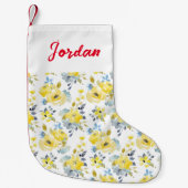 Gelbes Blumenmuster Kleiner Weihnachtsstrumpf (Vorderseite)