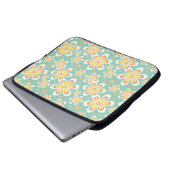Gelbes Blumenmuster Laptopschutzhülle (Vorne Knopf)
