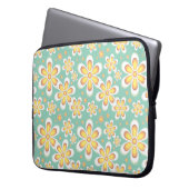Gelbes Blumenmuster Laptopschutzhülle (Vorderseite Links)