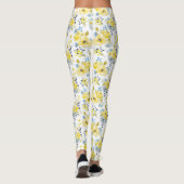 Gelbes Blumenmuster Leggings (Rückseite)