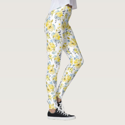 Gelbes Blumenmuster Leggings (Rechts)