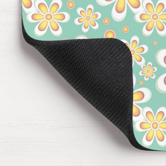 Gelbes Blumenmuster Mousepad (Ecke)