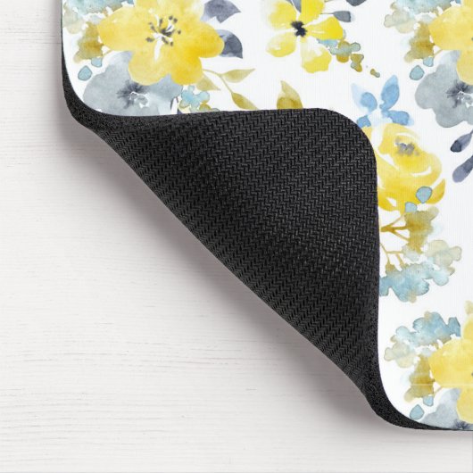 Gelbes Blumenmuster Mousepad (Ecke)