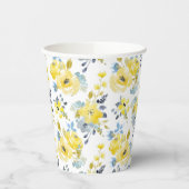 Gelbes Blumenmuster Pappbecher (Links)