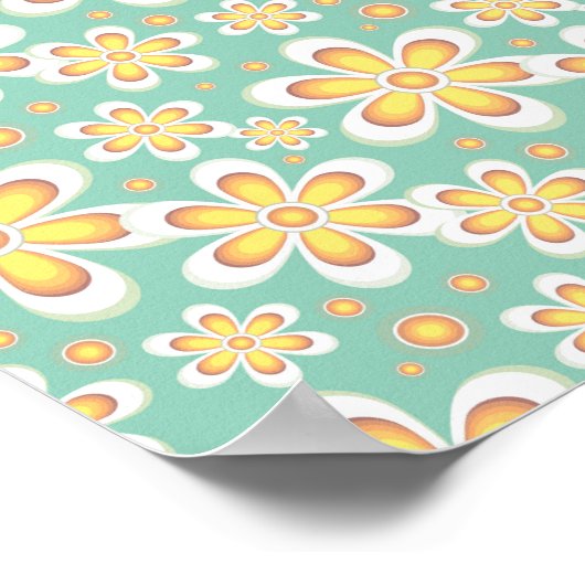 Gelbes Blumenmuster Poster (Ecke)