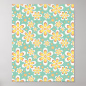 Gelbes Blumenmuster Poster (Vorne)